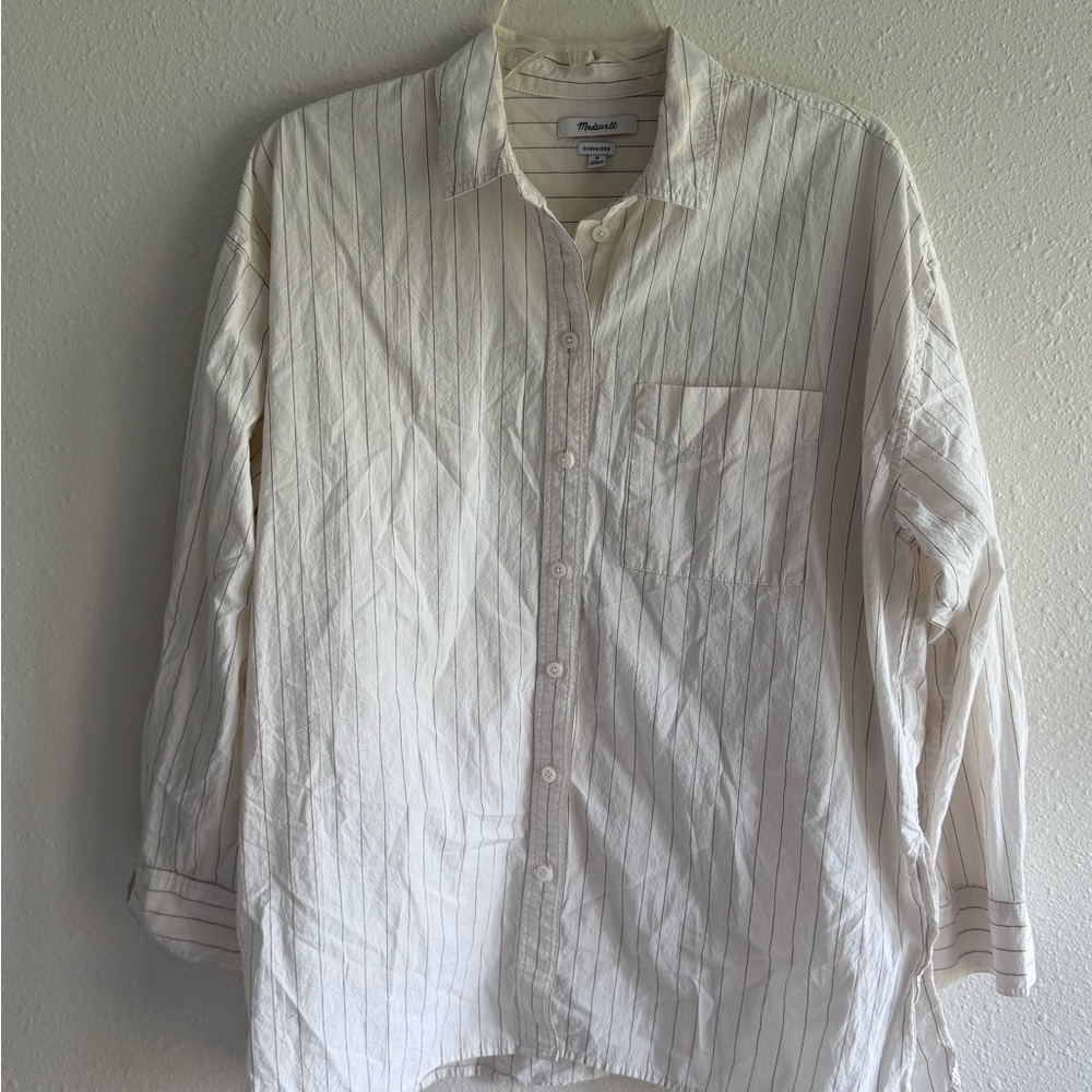 Madewell Oversized Cream Striped Shirt